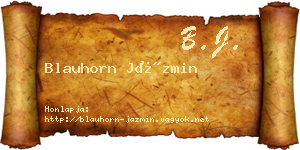 Blauhorn Jázmin névjegykártya
